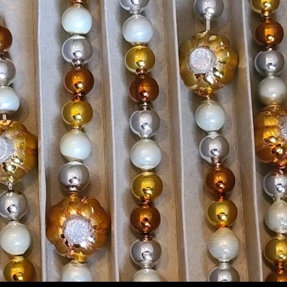 Radko Shiny Brite Vintage / Style Fall Autumn Glass Pumpkin Thanksgiving Garland